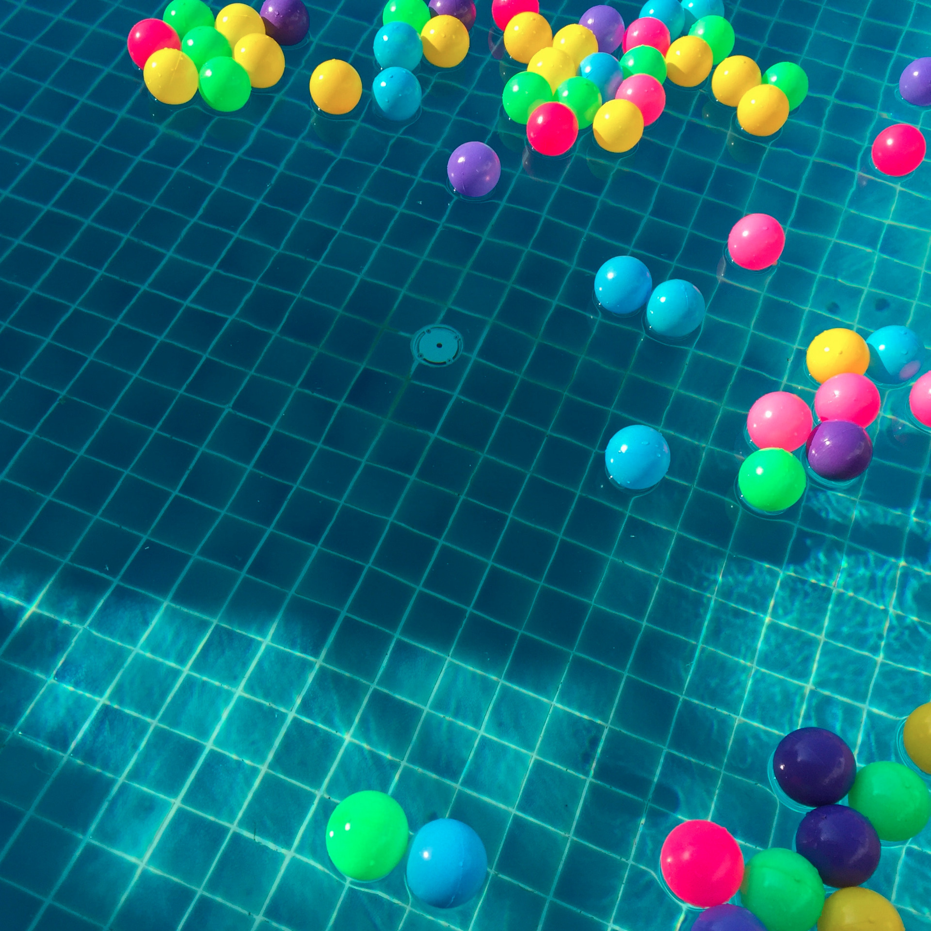 Swimming pool filled with balls