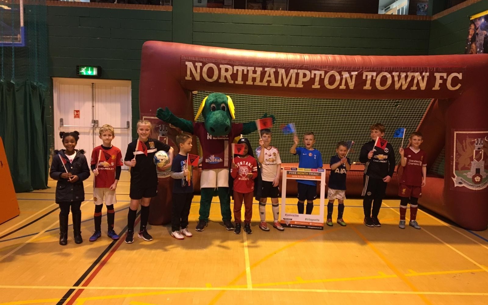 Children with NTFC mascot at Lings Forum